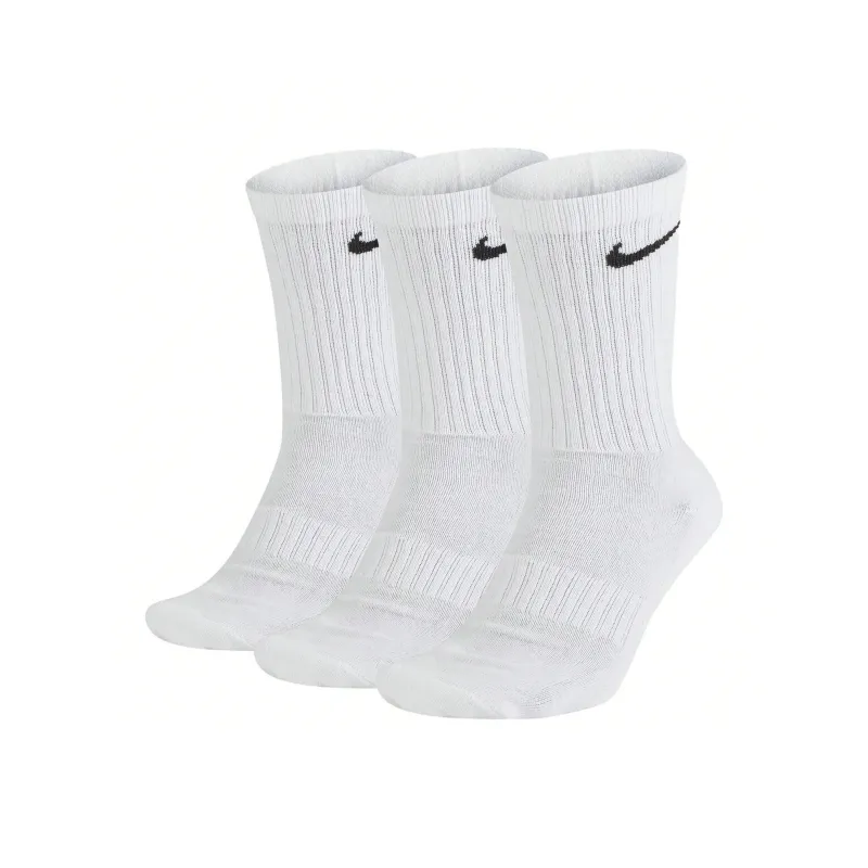 Nike Everyday Cushioned Crew Socks Mid Calf Socks Men's 3 Pack White-0