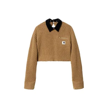 Sacai X Carhartt Wip Women's Knit Detroit Pullover Beige