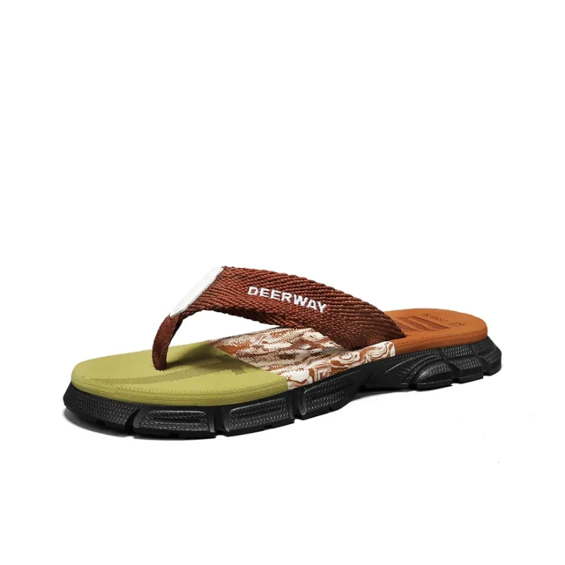 DEERWAY Slip Resistant Abrasion Resistant Odor Resistant Flip Flops Men's-10