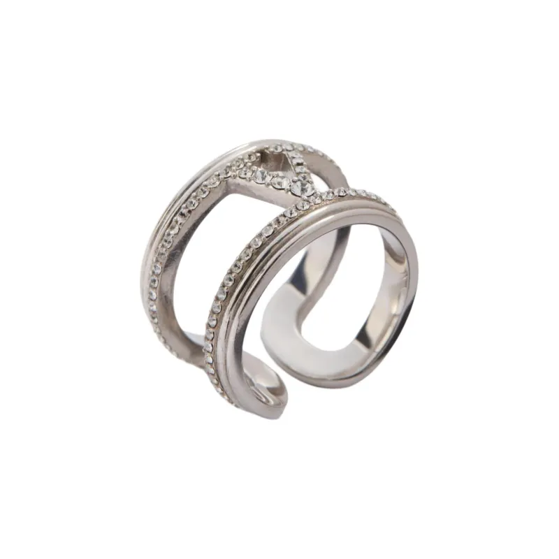 Valentino Metal Rings Women's Silver-2