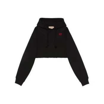 GUCCI Graffiti print Cropped Hoodie