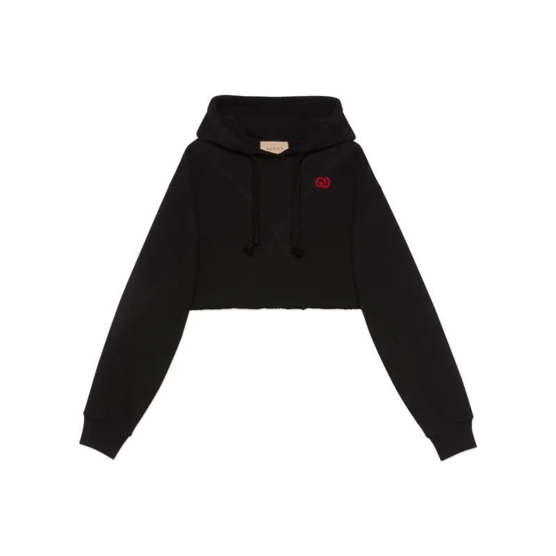 GUCCI Graffiti print Cropped Hoodie-0