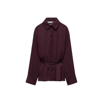 ZARA ZW Series Shirt Women's Burgundy Red