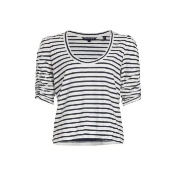 VERONICA BEARD Stripped Cotton T-shirt