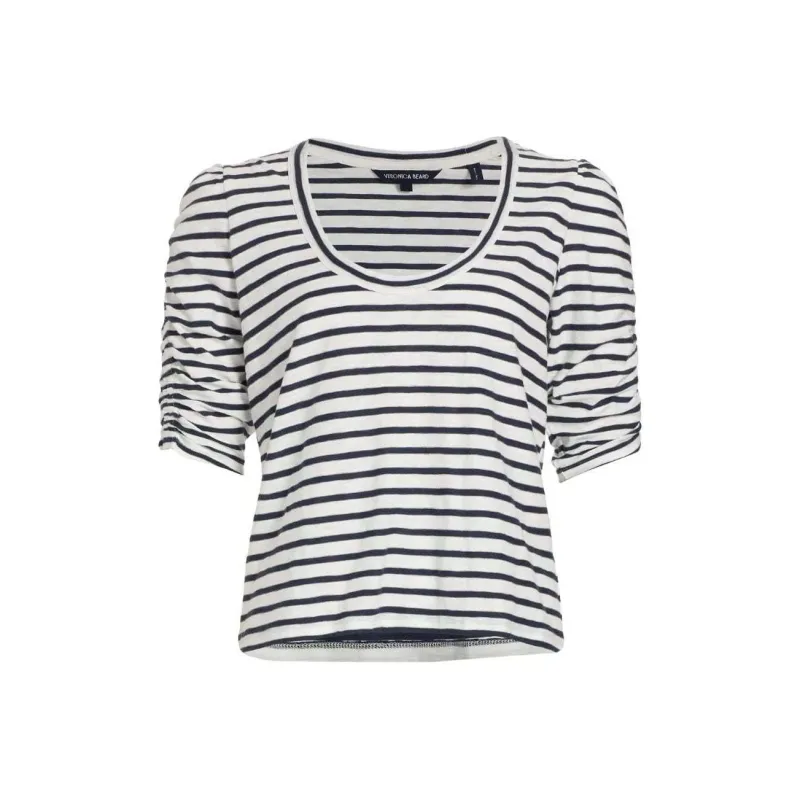 VERONICA BEARD Stripped Cotton T-shirt-0