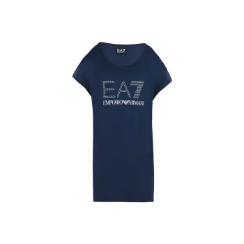 EMPORIO ARMANI EA7 Regular Short Sleeved T Shirts Women's Marine Blue