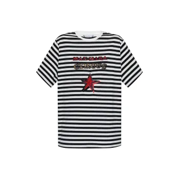 MaxMara Striped Logo Embellished T Shirt