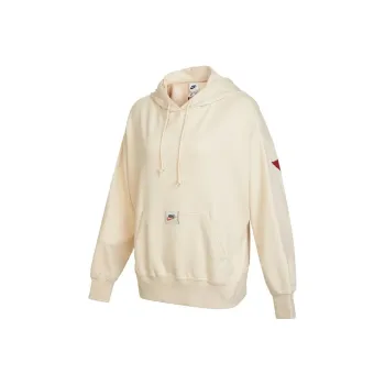 Nike Women'ss Drawstring Hooded Long Sleeve Sweatshirt Beige