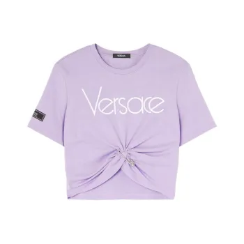 VERSACE Safety Pin Cropped T shirt