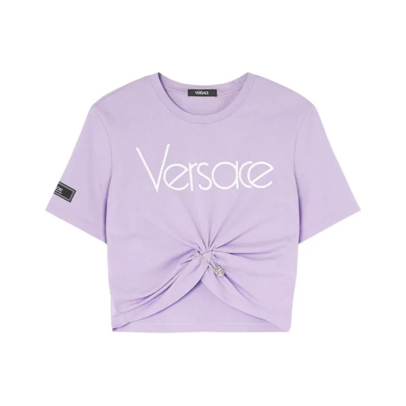 VERSACE Safety Pin Cropped T shirt-0