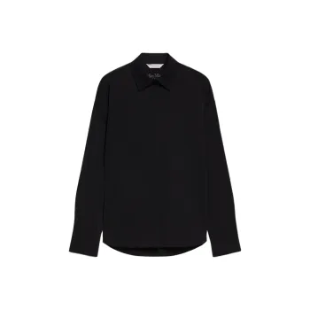 MaxMara Urbano Collection Technical Jersey Shirt Women's Black