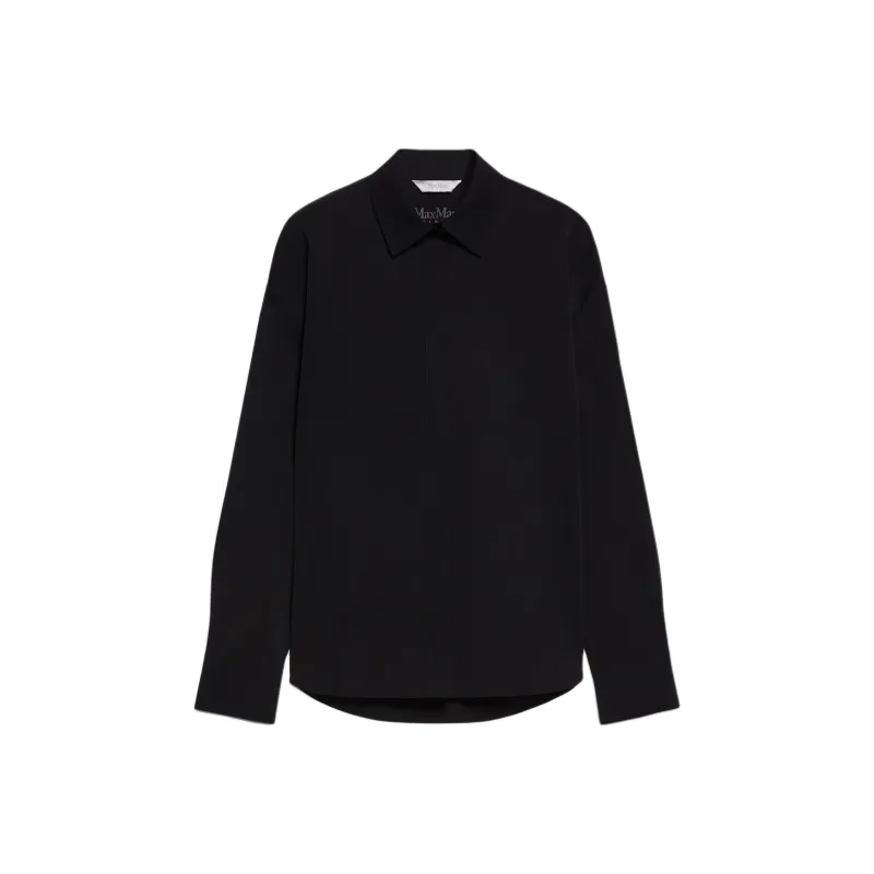 MaxMara Urbano Collection Technical Jersey Shirt Women's Black-0