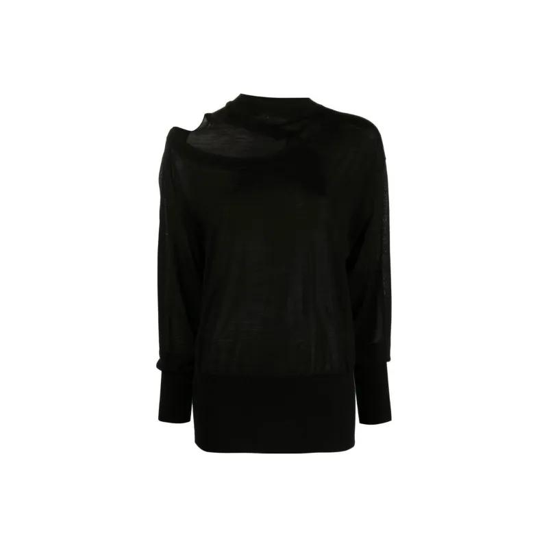 Stella McCartney Cut Out Detail Crewneck Knitted Top-0