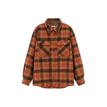 NO ONE ELSE Jacket Unisex Coffee Plaid