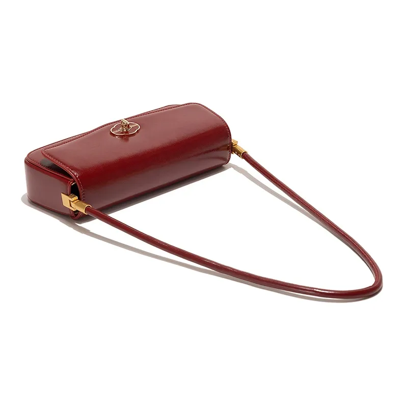 Vigno Synthetic Leather Shoulder Bag Women's White/Chili Sauce/Red/Black-13