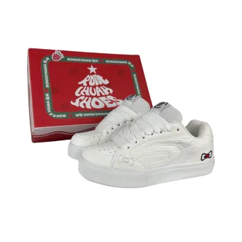 Rongchuan Slip Resistant, Abrasion Resistant, Lightweight, Height Increasing Low Top Skateboard Shoes Unisex All White