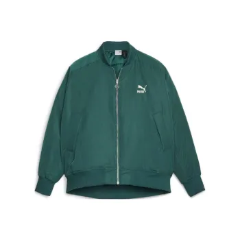 PUMA Fall 2022 T7 Collection T7 Shiny Bomber Jacket Jacket Women's Green