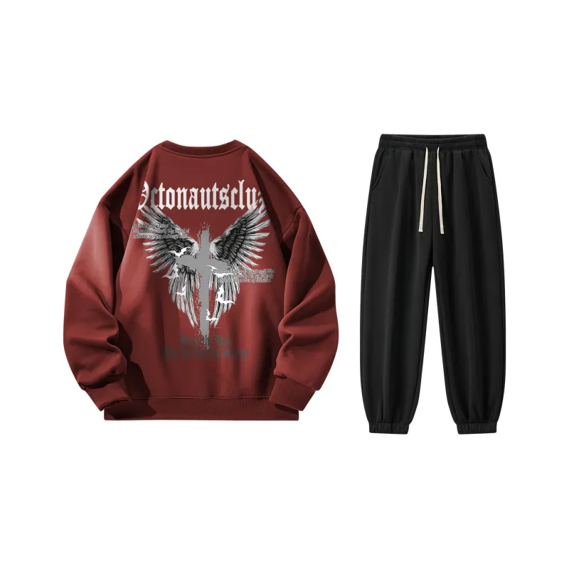Small Columns Under The Sea Sweatshirt Set Unisex-8