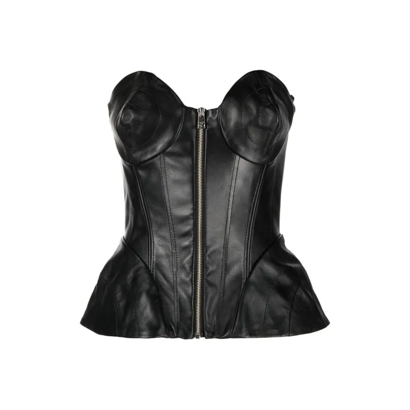 NATASHA ZINKO Zip front Corset Top-0
