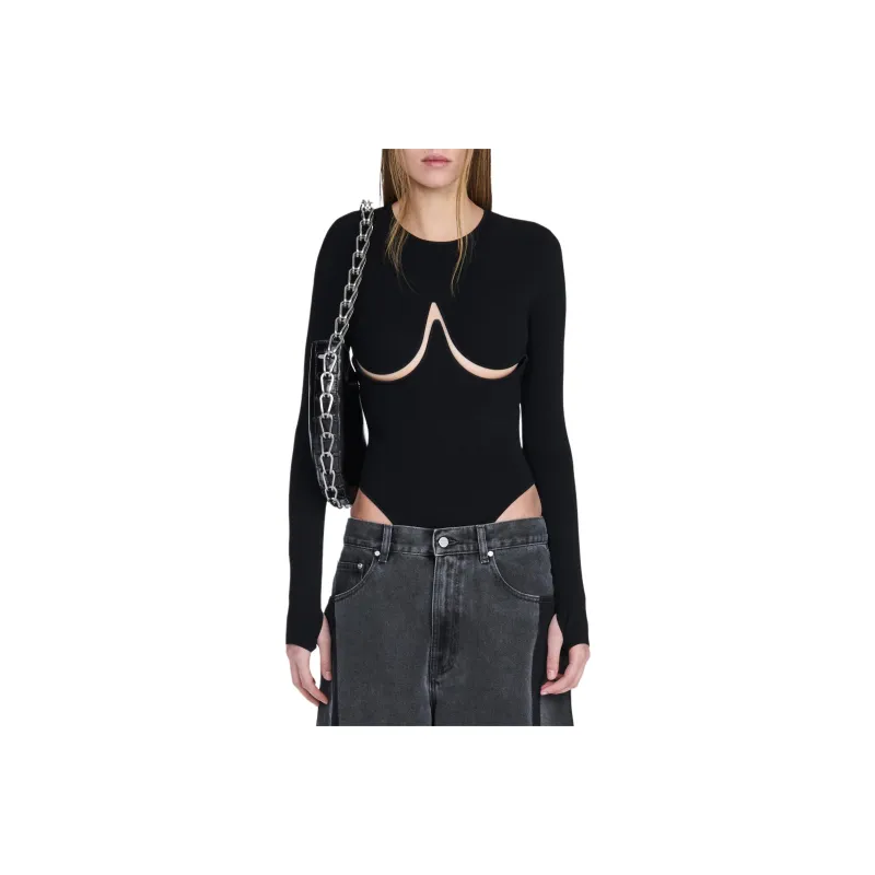 DION LEE SS24 DOUBLE UNDERWIRE BODYSUIT Jumpsuit Women's Black-0