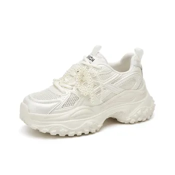 VAEL Cushioning, Slip Resistant, Abrasion Resistant, Breathable, Height Increasing Low Top Chunky Sneakers Women's