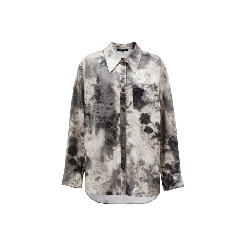 ONLY Shirts Women's HE5 Leaf Shadow Print-0