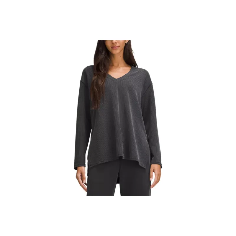 Lululemon SoftstremeRibbed Relaxed Long-Sleeve Knitwear Women's Brown-3