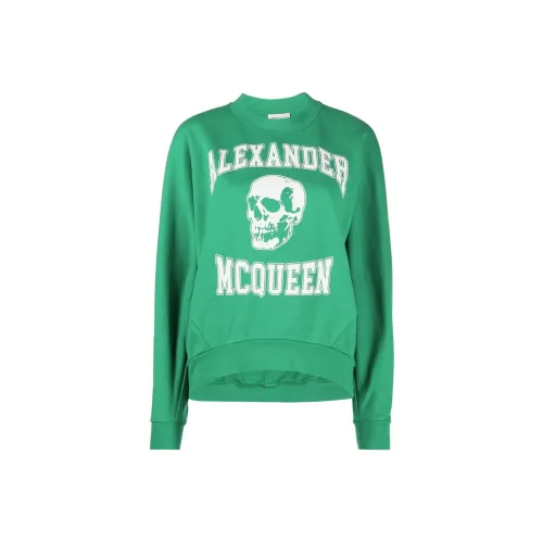 Alexander McQueen Varsiity Skull Printed Crewneck Sweatshirt