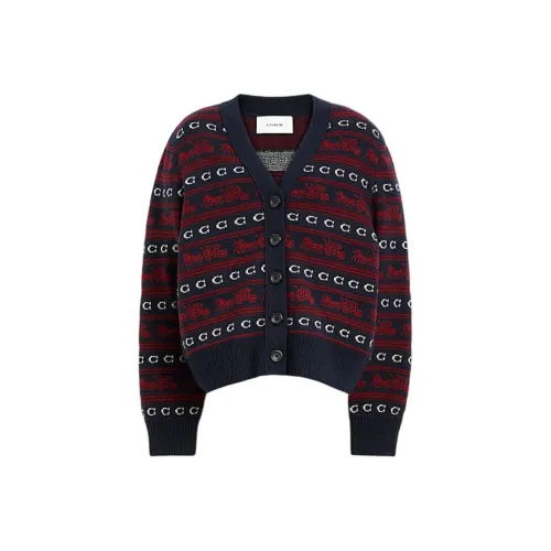 COACH FW24 Knitwear Women's Blue Red