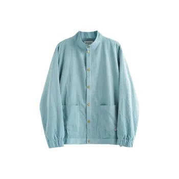 BLUELANDINC Loose Fit Moderate Workwear Jacket Women's Light Gray Blue