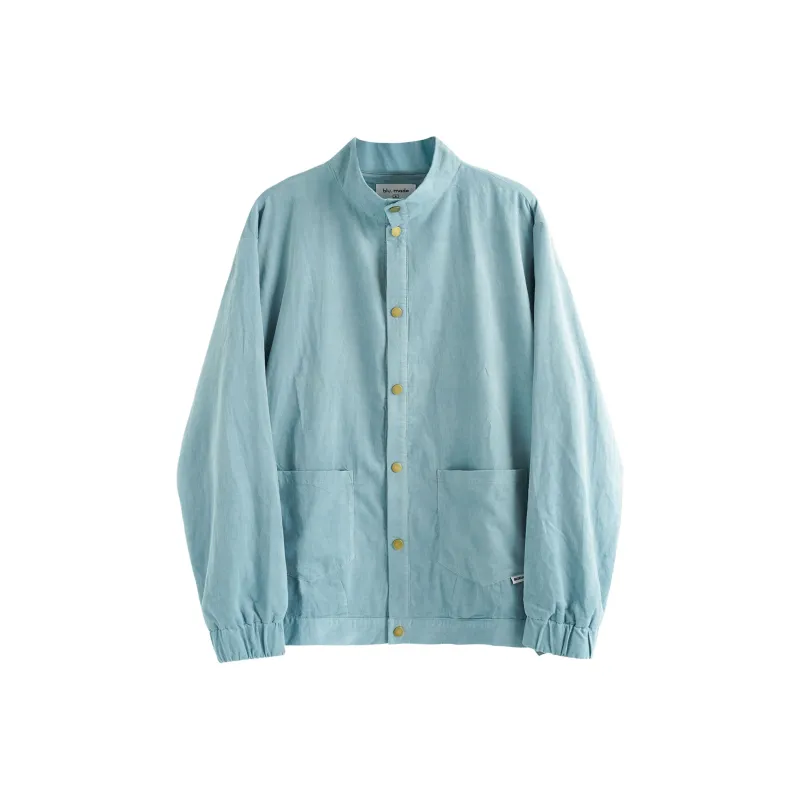 BLUELANDINC Loose Fit Moderate Workwear Jacket Women's Light Gray Blue-0