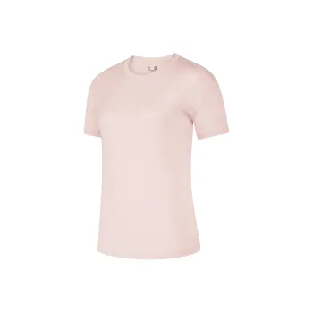 QIAODAN Drop Shoulder Sleeve T Shirt Women's Sheer Pink