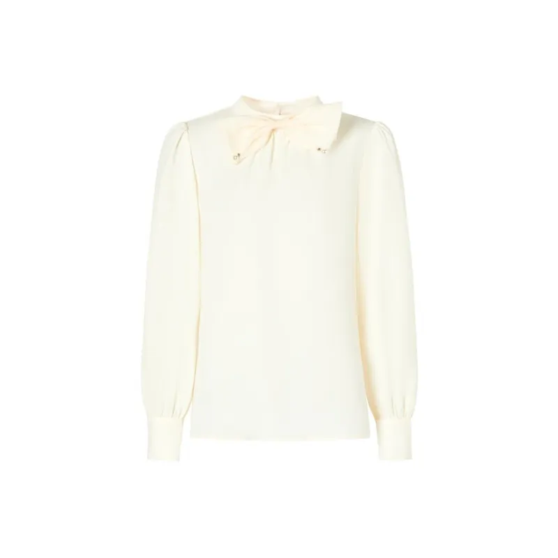 JZ. ANNAKRO Chiffon Shirt Women's Beige Yellow-0