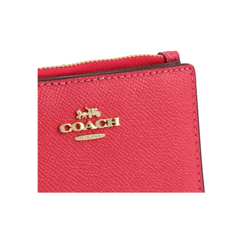 COACH Card Case Leather Coin Purse, Wallet, Card Holder Small Size Women's Fuchsia-4