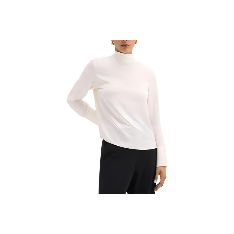 THEORY Tie Neck Relaxed Long Sleeved Top-0