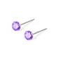 [999 Fine Silver]4mm Purple Zircon Stud Earrings