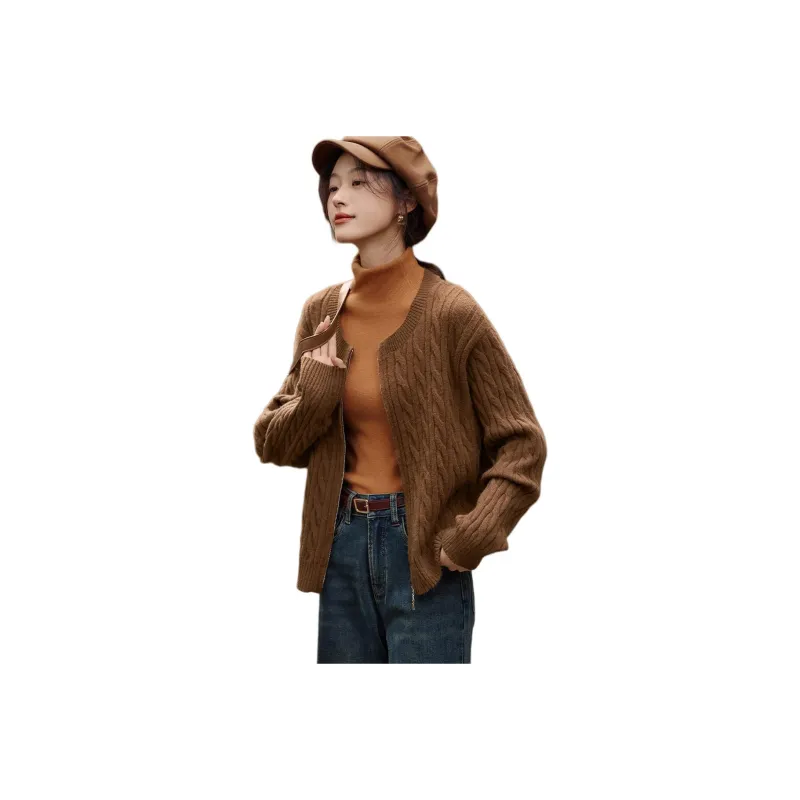 Mo Han Yi Mei Knitwear Women's Coffee-0