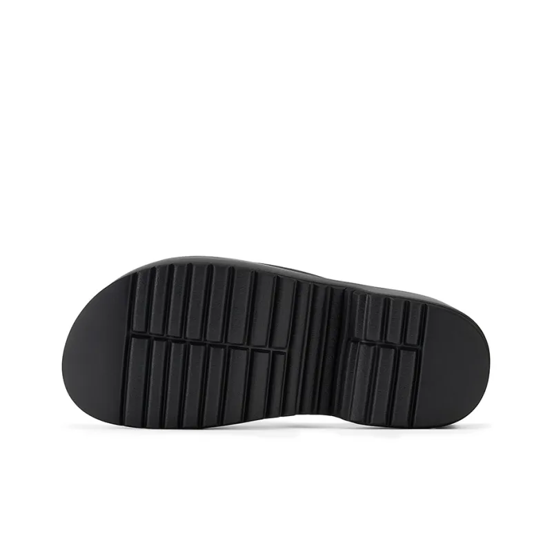 GG CC Slip Resistant Abrasion Resistant Cushioning Wedge Heel Slide Slippers Women's Black-4