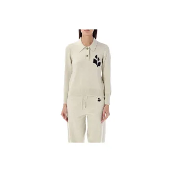 ISABEL MARANT ETOILE Nola Logo Intarsia Polo Jumper