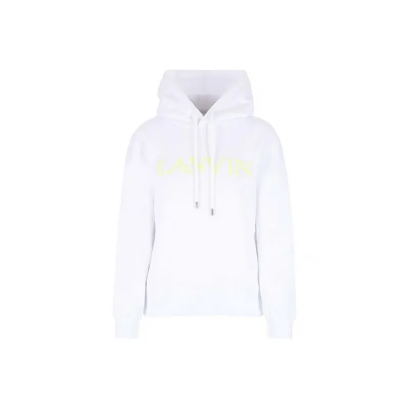 Lanvin Curb Long Fleece Eusebio Hoodie 'Optic White'-0