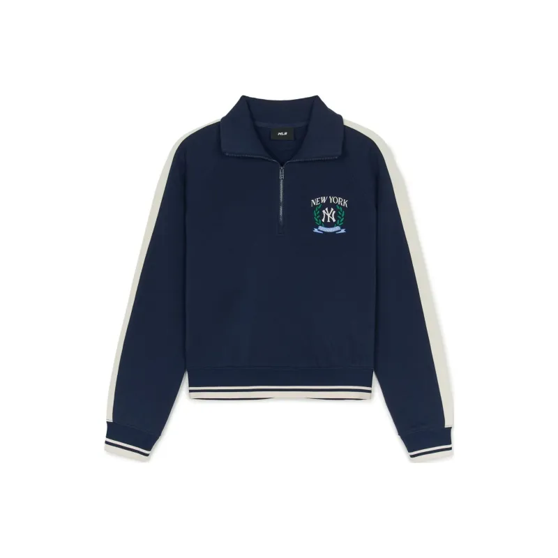 MLB New York Yankees Varsity SPORT IVE TRACK Sweatshirt Women's Marine Blue-0