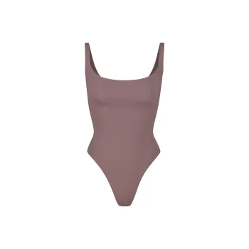 SKIMS FITS EVERYBODY SQUARE NECK BODYSUIT Bodysuits Women's Umber/Brown Clay
