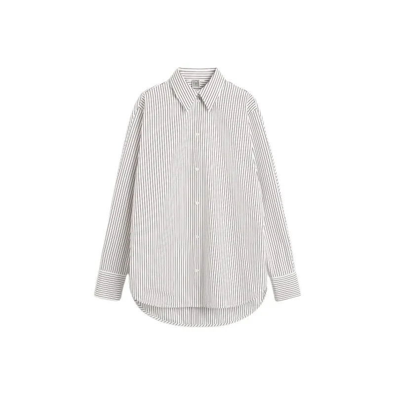 TOTEME FW24 Shirt Women's White/Brown-0