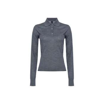 PINKO Liquoroso Long Sleeved Knitted Polo Shirt