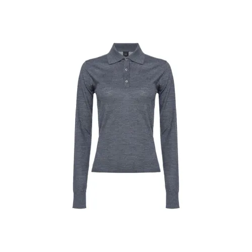 PINKO Liquoroso Long Sleeved Knitted Polo Shirt