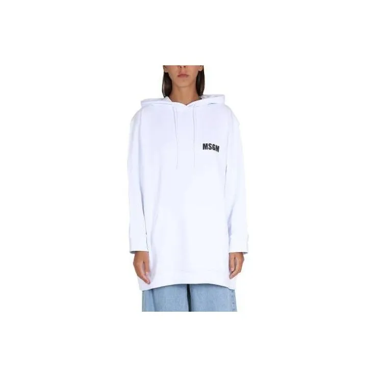 MSGM Logo Printed Drawstring Hoodie-0