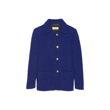SAINT LAURENT Fitted Tweed Blazer