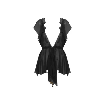 Chloé Sheer Detailed V Neck Top