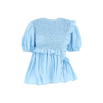 CECILIE BAHNSEN Ruffled Trim Stretch Top