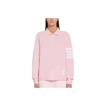 THOM BROWNE Three stripe Long sleeved Polo Shirt